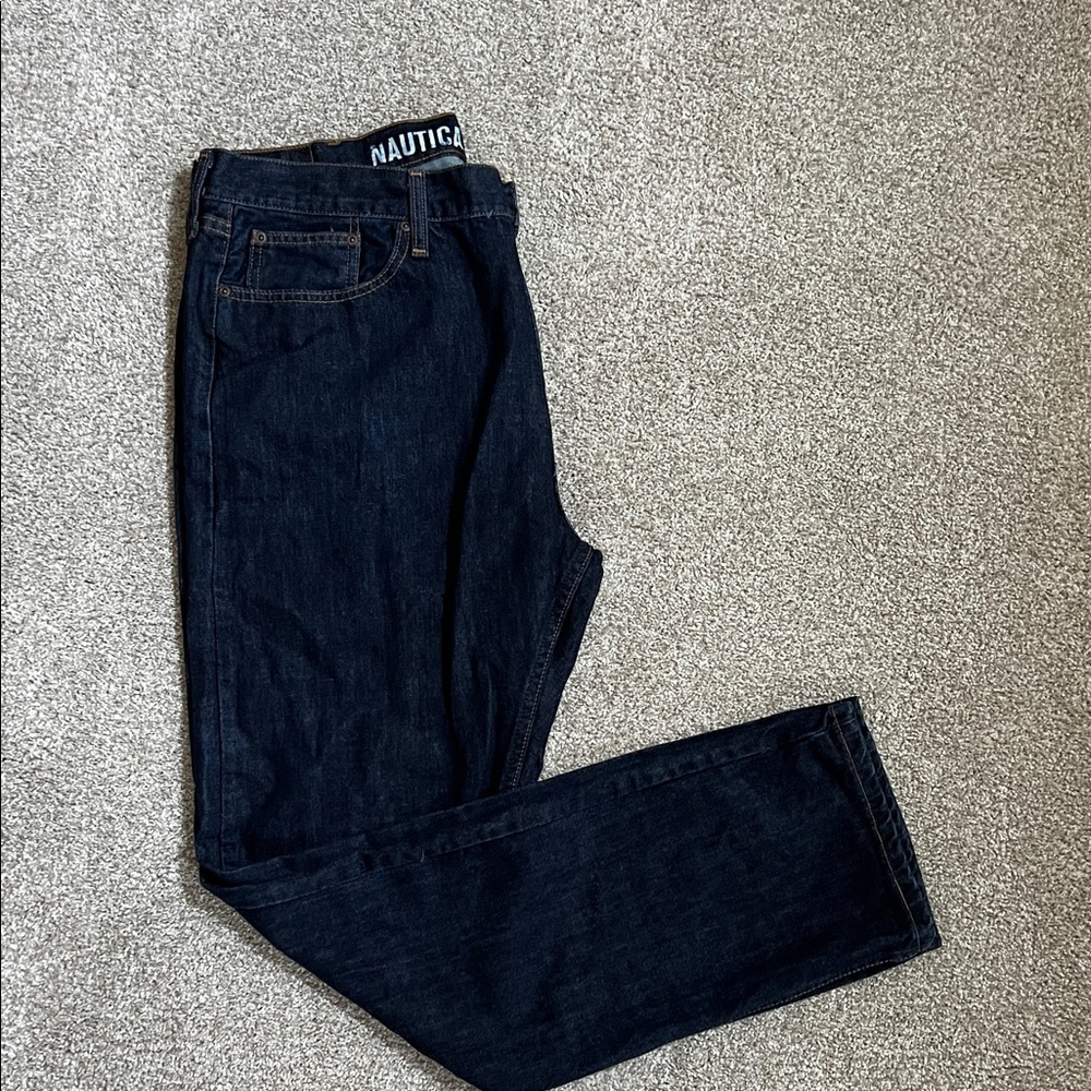 Men’s Nautica Dark Blue Jeans – Straight Fit – Size 38x34